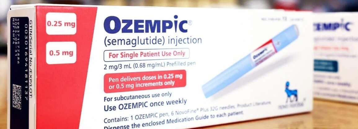 A close-up of Ozempic injection pens used for diabetes treatment and weight loss, now at the center of global lawsuits over side effects.