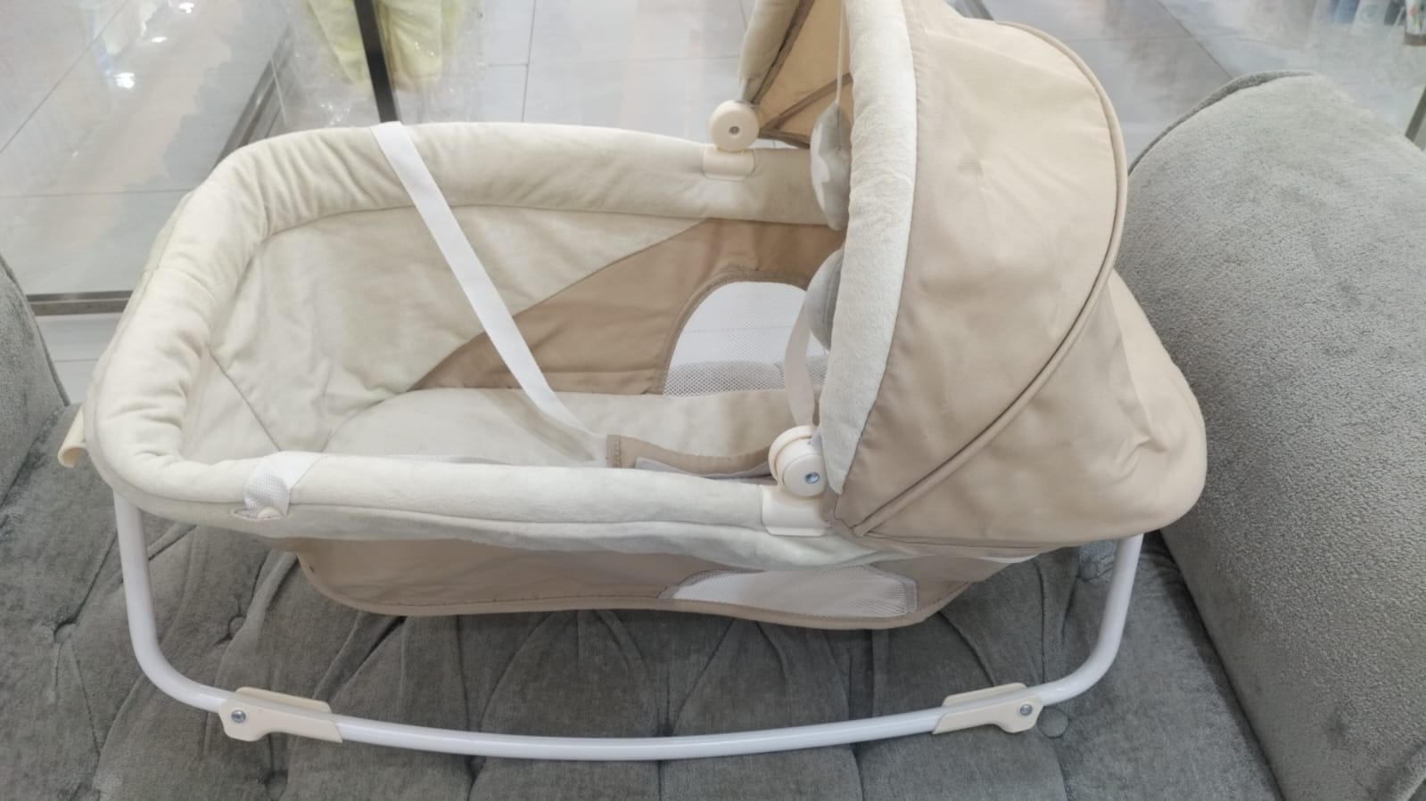 A baby cot at Nila Baby shop