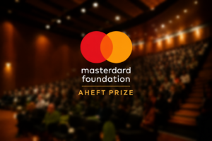 Illustration of the Mastercard Foundation AHEFT Prize, a higher education initiative supporting transformative African universities through research, innovation, and teaching excellence.