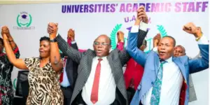 UASU officials hold a press conference to announce a nationwide lecturers’ strike in Kenya